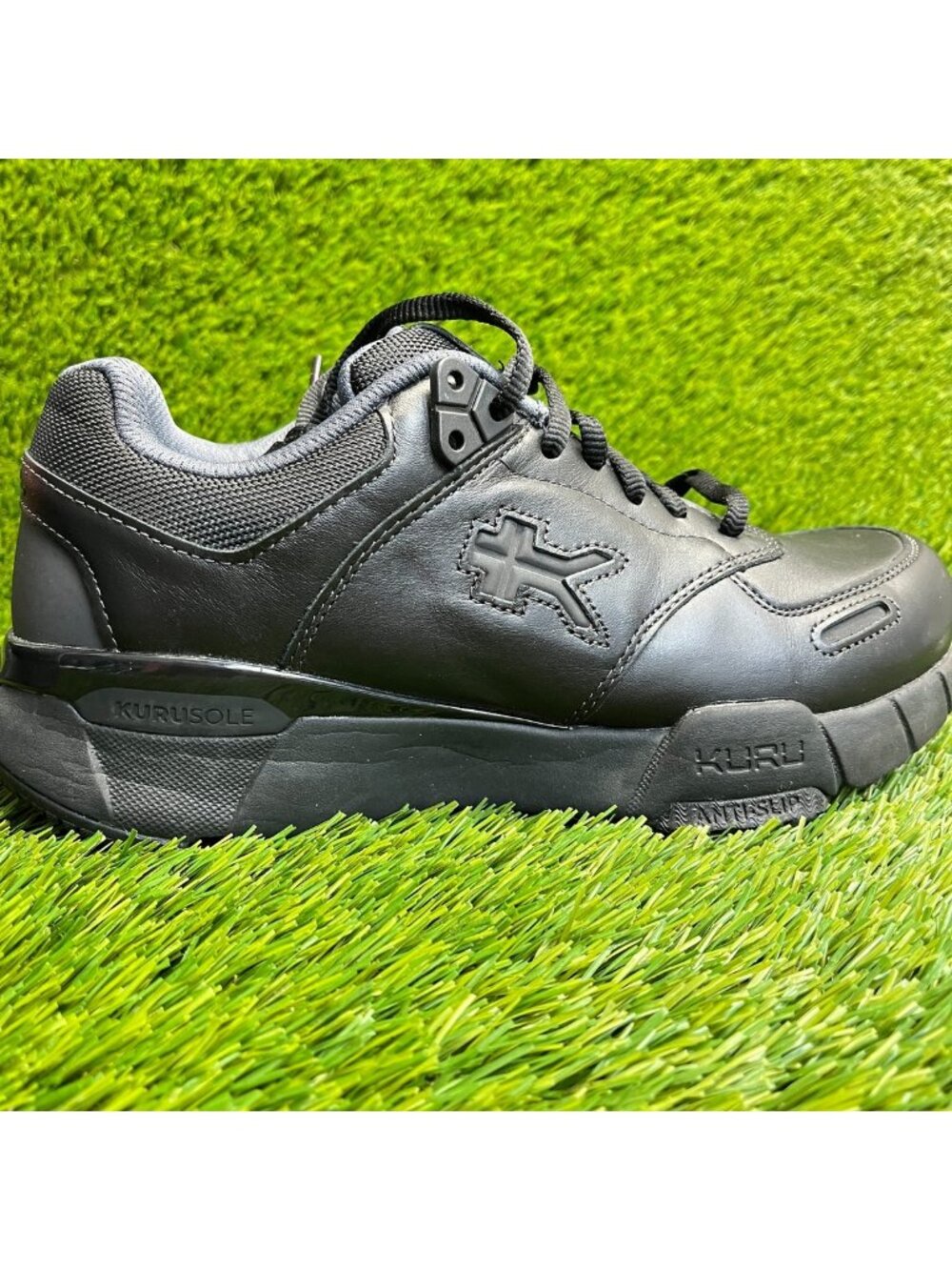 Kuru Kinetic 2.0 Mens Size 8E Black Athletic Leather Walking Shoes Sneakers